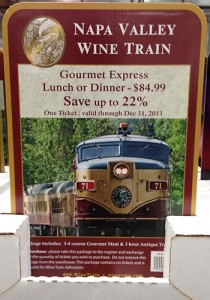 image of the wine train ticket at Costco