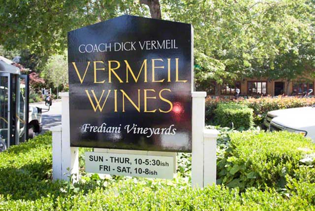 Vermeil Wines tasting room in Calistoga